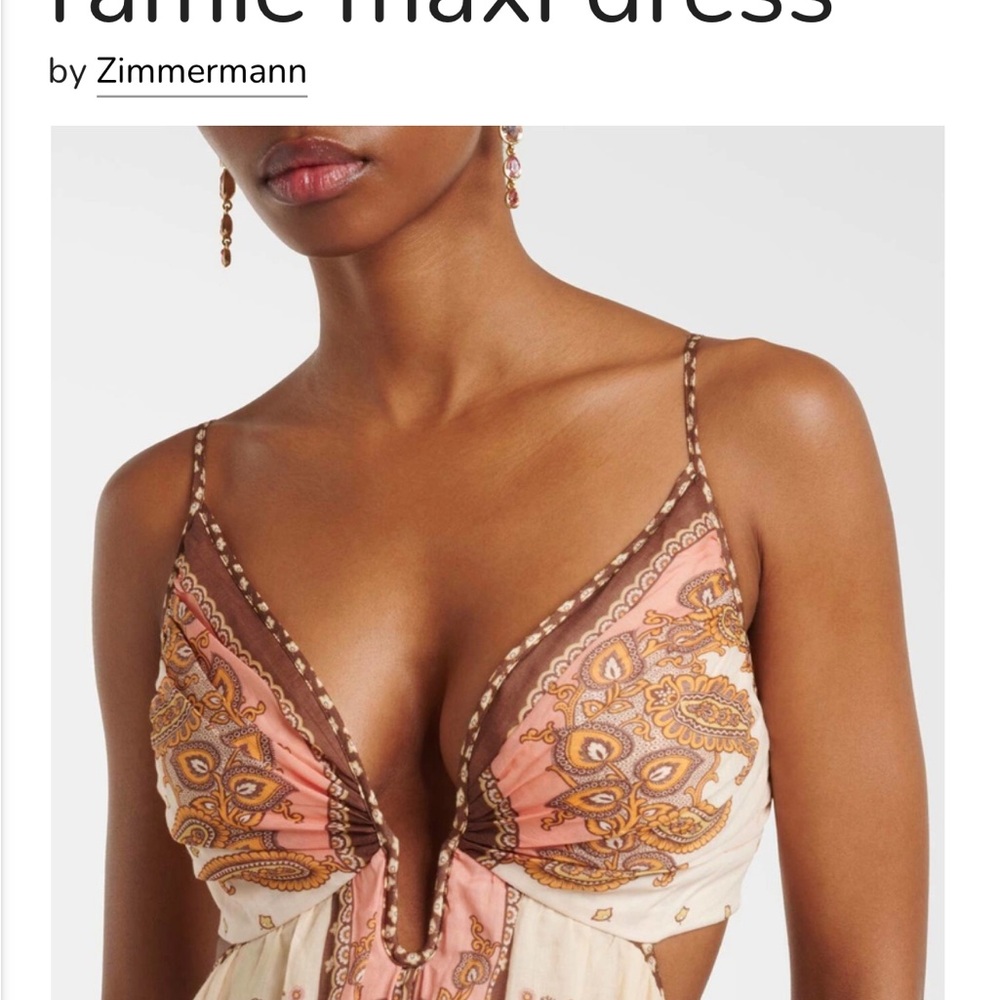 Zimmermann Cream and Brown Paisley Maxi dress - Picture 4 of 9